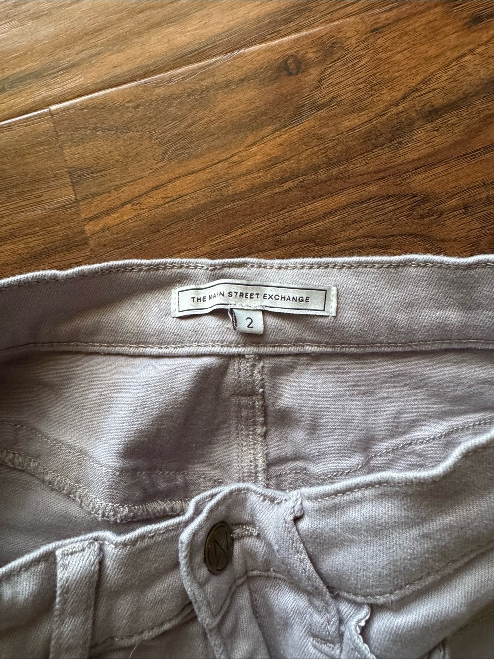 High-Waist Grey Denim Pencil Skirt - Picture 2 of 4